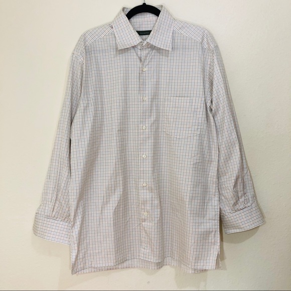 Ermenegildo Zegna Plaid Button Down Mens Size L - Picture 1 of 4